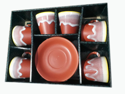 

TMCA 6 cup 6 plates multicolour Bone China(Brown, Yellow, Pack of 12)