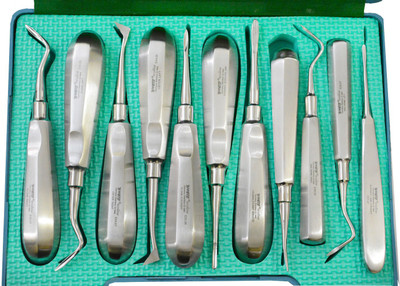

SS WHITE Root Elevators Set Of 11 Pieces (A) Dental Elevator