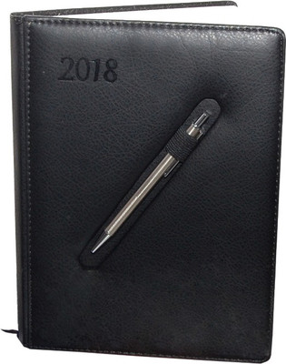 

Ananda Sales B5 Diary(BLACK LEATHERITE 2018 DIARY With Pen, Black)