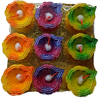 

Angels Creation Pottery (Pack of 9) Table Diya Set(Height: 4 inch)