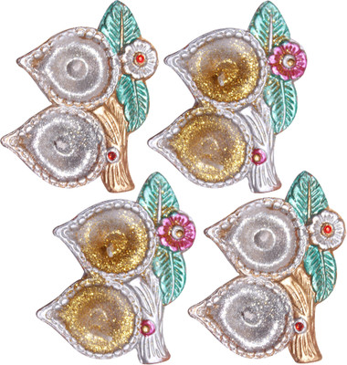 

Blutec Terracotta (Pack of 4) Table Diya Set(Height: 0.79 inch)