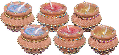 

Blutec Terracotta (Pack of 6) Table Diya Set(Height: 1.38 inch)