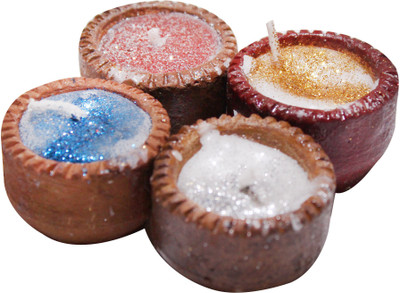 

Blutec Terracotta (Pack of 10) Table Diya Set(Height: 0.98 inch)