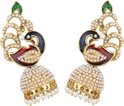 Angel In You Diva Style Pearl Alloy Jhumki Earring