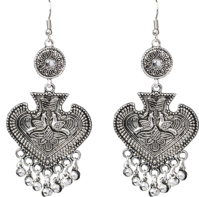 Shining Jewel 925 Antique Designer Afghani Brass Drops & Danglers