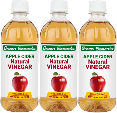 

Green Elements Natural & Pure Apple Cider Vinegar(3x500 ml, Unflavoured Flavored)
