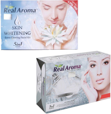 

real aroma Skin Whitning Silver Facial kit 740 g(Set of 2)