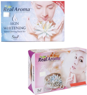 

real aroma Skin Whitning Pearl Facial Kit 740 g(Set of 2)