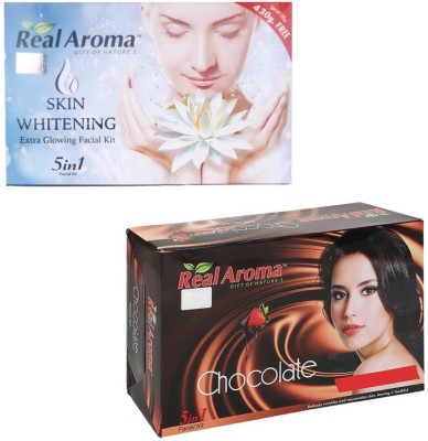 

real aroma Skin Whitning Chocolate Facial kit 740 g(Set of 2)