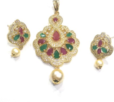 SS Traders Stone Gold-plated Gold Jewellery Set(Pack of 1)