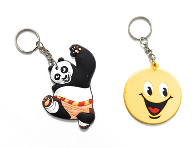 

kausal kf Panda VS Big Smile 3d Imported silicon Rubber Keychains/gifting Key Chain