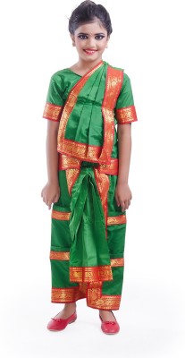 FancyDRessWaLe Bharatnayam Dance Green dress Kids Costume Wear
