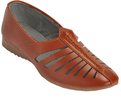 Kolapuri Center Boys Slip-on Flats(Brown, Tan