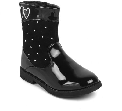 

KITTENS Girls Slip on Casual Boots(Black