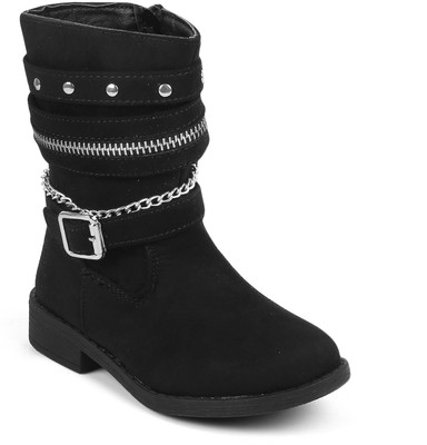 

KITTENS Girls Slip on Casual Boots(Black