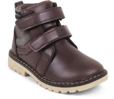 

KITTENS Boys Velcro Casual Boots(Brown