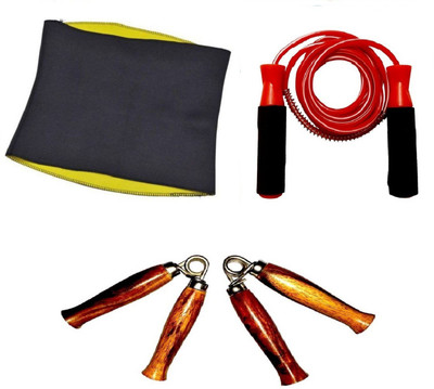 

HEALTH FIT INDIA HOT SHAPER SLIMMING BELT, PAIR OF HAND GRIPPER AND BEARING RED COLOR SKIPPING ROPE Gym & Fitness Kit