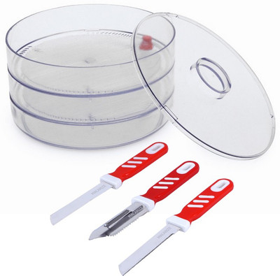 

Skyline 3 Compartment Sprout Maker With Knife Set 3 Compartment Sprout Maker With Knife Set Transprent, Red Kitchen Tool Set(Transprent, Red)