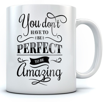 

RAMPOSH Motivational Quote Be Amazing Typo Coffee, Best Option For Gift Ceramic Mug(350 ml), White
