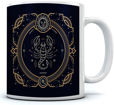 

RAMPOSH Zodiac Sign Coffee,Scorpio, For Gift Ceramic Mug(350 ml), Black