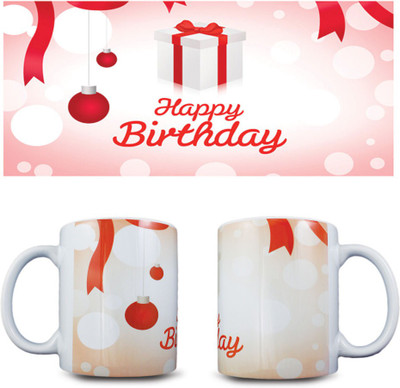 

juvixbuy Happy Birthday Coffee Ceramic Mug(325 ml), Multicolor