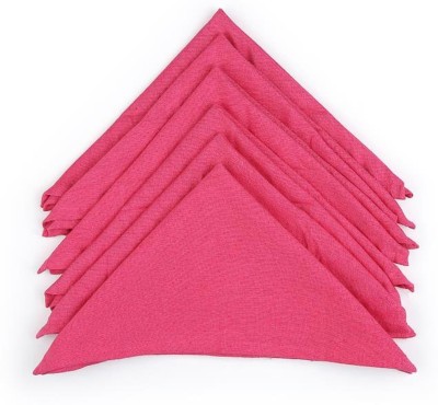 Soumya Furnishings Soumya Solid Cotton Pink Color Table Napkin Light Blue Napkins(6 Sheets) at flipkart