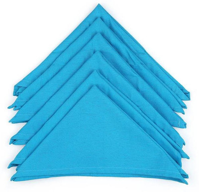 Soumya Furnishings Soumya Solid Cotton Aqua Color Table Napkin Blue Cloth Napkins(6 Sheets)