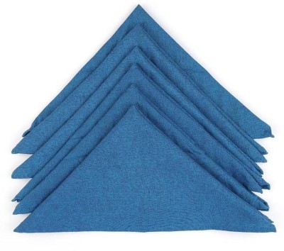 Soumya Furnishings Soumya Solid Cotton Blue Color Table Napkin Blue Napkins(6 Sheets) at flipkart