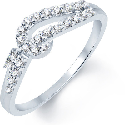 

Divastri Alloy Cubic Zirconia Rhodium Plated Ring, White