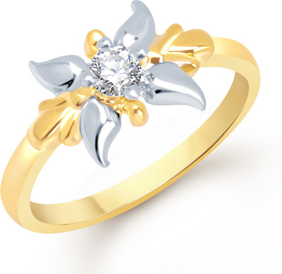 87% OFF on VK Jewels Lily Flower Shaped for Women and Girls Alloy Cubic Zirconia Gold Plated Ring