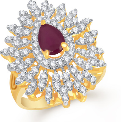 VK Jewels Imperial Aura Shaped for Women and Girls Alloy Cubic Zirconia Gold Plated Ring