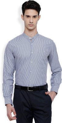 Black Coffee Men Striped Formal White, Grey Shirt