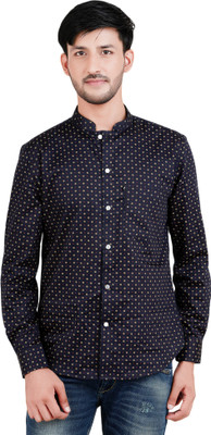 FAVIO Men Printed Casual Dark Blue Shirt