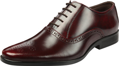 

Heels & Shoes Cherry Lace up Semi-Brogue Derby Shoes Lace Up For Men(Brown