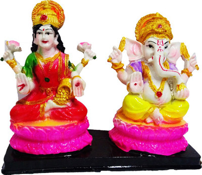 

FABZONE Lord Laxmi Ganesha Statue Hindu Goddess lakshmi and God Ganpati Sculputer Handicraft Idol Diwali Decorative Spiritual Puja Vastu Showpiece Figurine - Religious Pooja Gift Item & Murti for Mandir / Temple / Home / Office Decorative Showpiece - 13 c