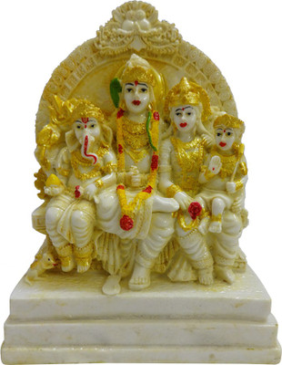 

FABZONE Lord Shiv Parivar Parvati Idol/Ganesha Sculpture God Statue Decorative Showpiece - 17 cm(Polyresin, Peach)