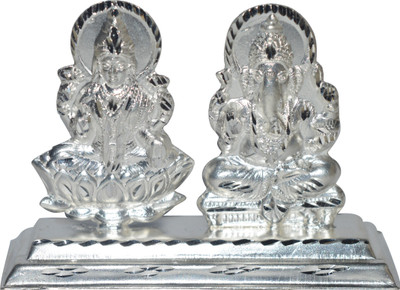 

Kataria Jewellers Lakshmi Ganesh Decorative Showpiece - 6 cm(Silver, Silver)
