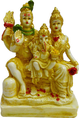 

FABZONE Lord Shiv Parivar Parvati Idol/Ganesha Sculpture God Statue Decorative Showpiece - 18 cm(Polyresin, Peach)