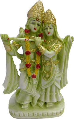 

FABZONE Lord Radha Krishna Idol/Makhan chor Sculpture Decor God Statue Decorative Showpiece - 21 cm(Polyresin, Green)