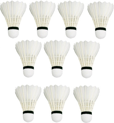

Something4u (Pack of 10) Good Quality Feather Shuttlecock Feather Shuttle - White(Medium, 77, Pack of 10)