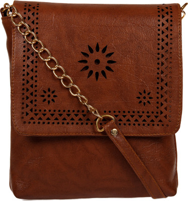

STEEMO Women Casual Brown PU Sling Bag