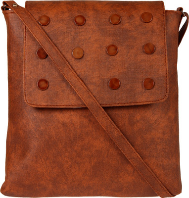 

STEEMO Women Casual Brown Rexine Sling Bag
