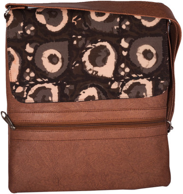

Avisha Creations Women Casual Brown Leatherette, Cotton Sling Bag