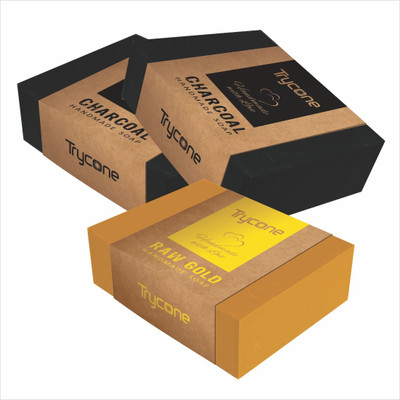 

Trycone Handmade Charcoal 2 soaps & Raw Gold 1 Soap Combo Deal(300 g, Pack of 3)