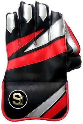 

Setia International Wicket Keeping Gloves Supreme (leather look) Wicket Keeping Gloves (Men, Black), Multicolor
