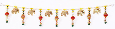 

Creativity Centre Creativity Creations White Pearl Crystal N Elephant Door Hanging Toran