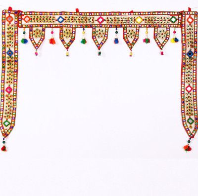 

Creativity Centre Creativity Creations Modish Jute Mirrors N Colorful Beads Door Hanging Toran