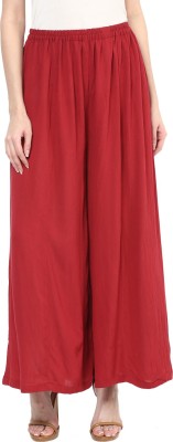 PANNKH Flared Women Maroon Trousers