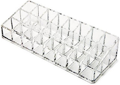 

Premsons 24 Compartment Luxurious Clear Acrylic Makeup Organiser Lipstick Holder Cosmetic Case Lipstick Organiser Vanity Box(White)