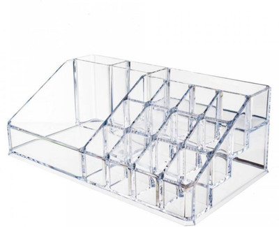 

Mayatra's Makeup Cosmetics Organizer Acrylic Display Makeup Organizer - Top Section Quite perfect for storing your makeup, cosmetics and jewellery, High transparent let you easy to found you wanted, Made of high quality acrylic, high transparent finish Va